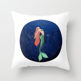 Deepwater mermaid Throw Pillow