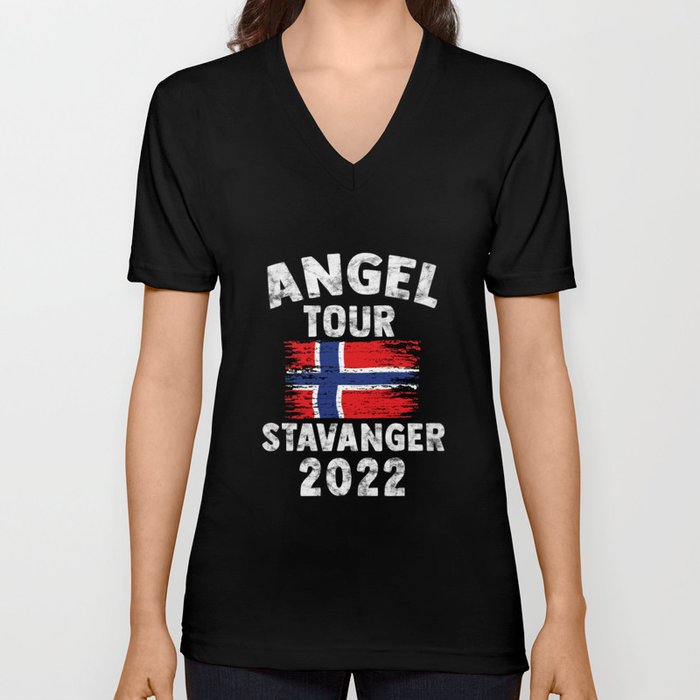 Stavanger 2022 - Angel Tour nach Norwegen mit Flagge V Neck T Shirt