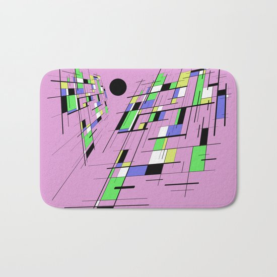 Bad perspective - Abstract, vector, geometric, 3D style artwork Bath Mat