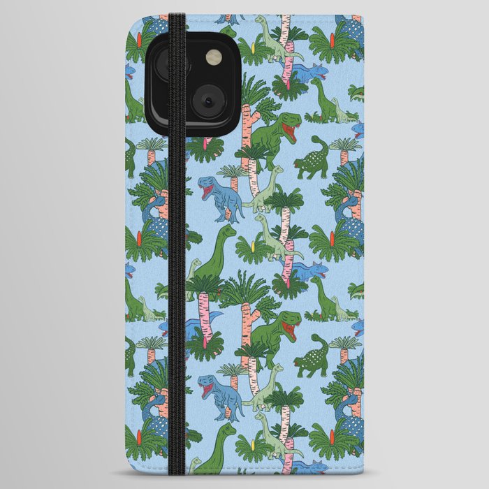 Jurassic Wonderland in Blue iPhone Wallet Case