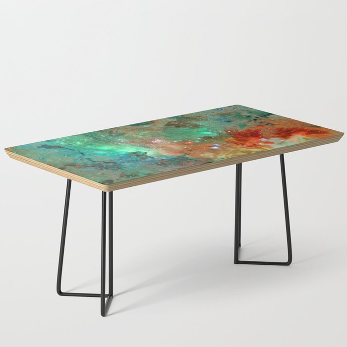 Colorful Cosmos | Teal & Dark Red Coffee Table