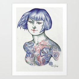 Yakuza Nipples Art Print