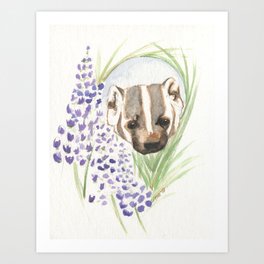 The American Badger Art Print
