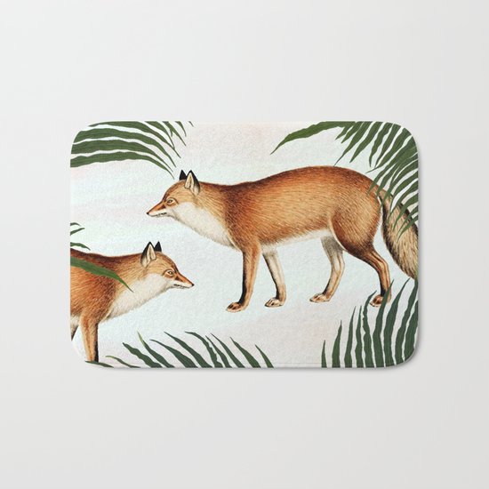 Red Fox Pair #society6 #buyart #decor Bath Mat