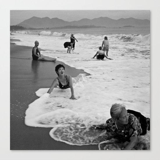 Bathing Woman in Vietnam - analog Canvas Print