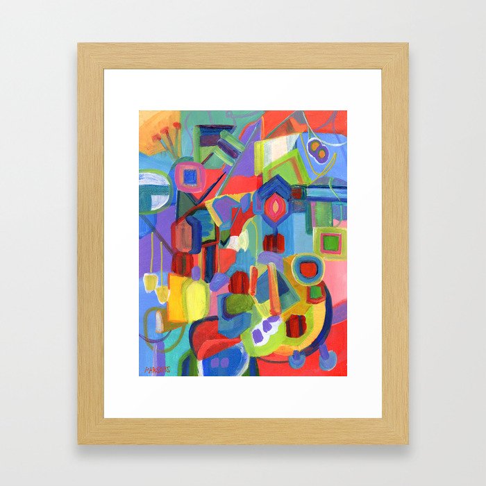 Diamonds, a colorful abstract Framed Art Print
