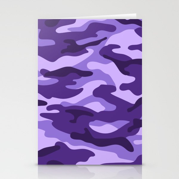 Camouflage Pattern Purple Colours Stationery Cards