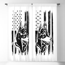 German Shepherd Dog American Flag Blackout Curtain