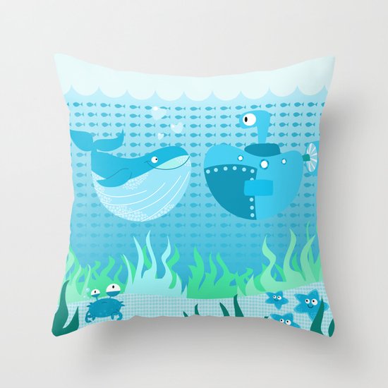 under the sea Throw Pillow