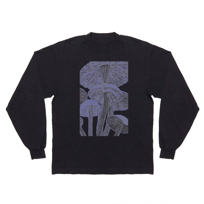 Very Peri Lavender Mushroom Midnight Garden Long Sleeve T Shirt