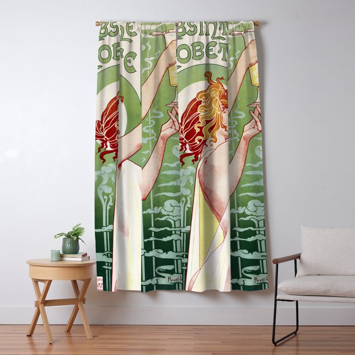 alfons mucha Absinthe RobetteHigh Definition Blackout Curtain by nobelart Society6