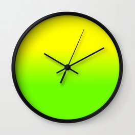 Neon Yellow and Neon Yello Green Ombré  Shade Color Fade Wall Clock
