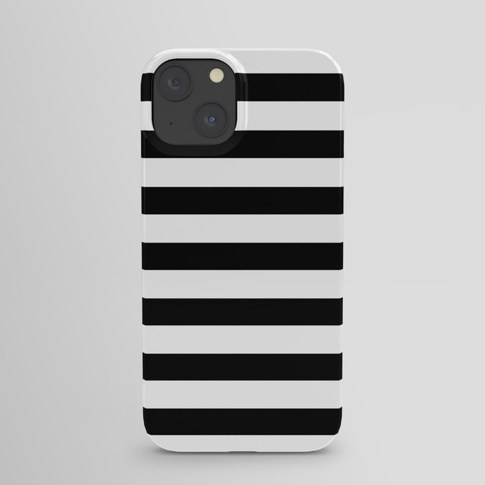 Midnight Black and White Stripes iPhone Case