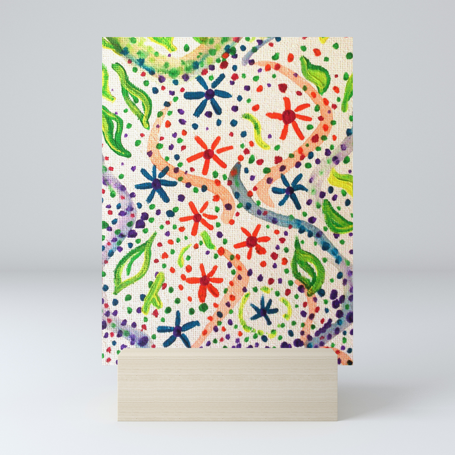 Flower Abstract Acrylic Painting Mini Art Print By