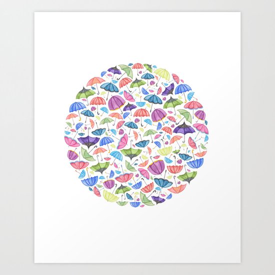 Umbrellas. Art Print