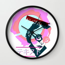 Vaporwave Fiance' Wall Clock | Pop Art, Vaporwave, Digital, Design, Lofihiphop, Girl, Ink, Circular, Originalart, Pink 