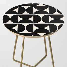 Mid Century Modern Abstract Pattern Black And Cream White Side Table