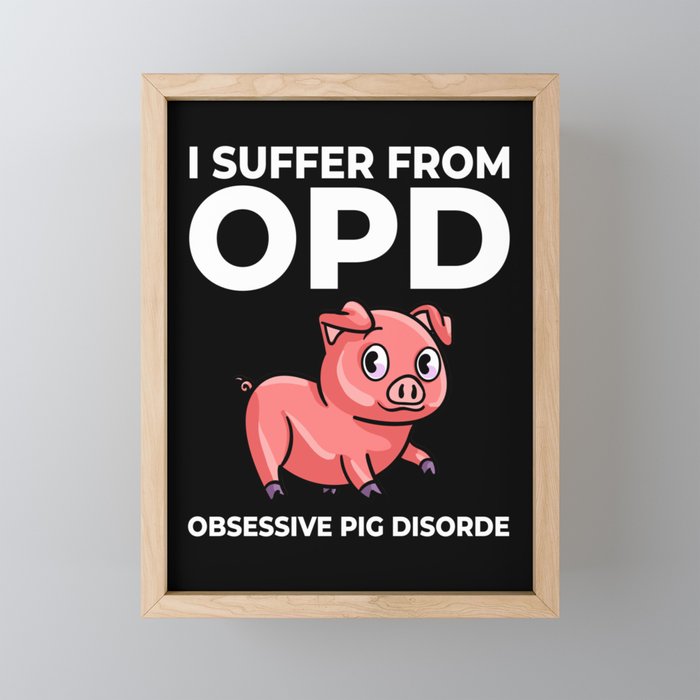 Mini Piggy Pig Farmer Funny Framed Mini Art Print