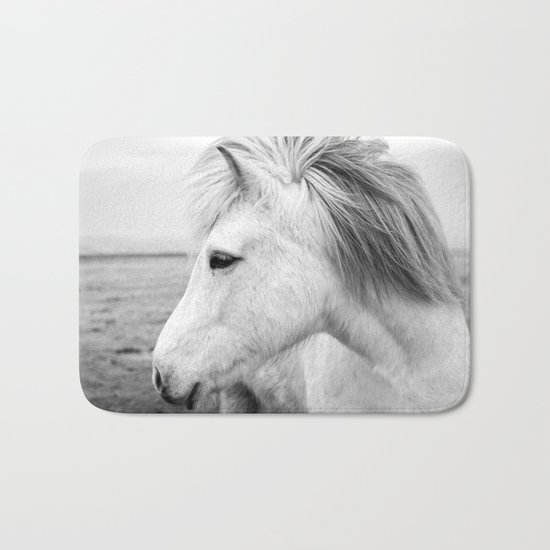 Black and white Horse Bath Mat