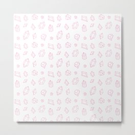 Pink Gems Pattern Metal Print