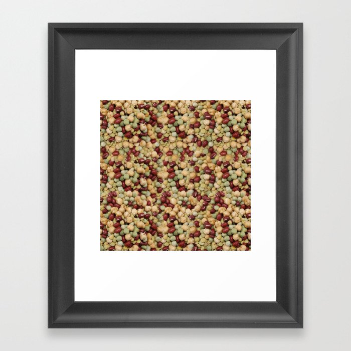 Pattern dietary beans and legumes Framed Art Print