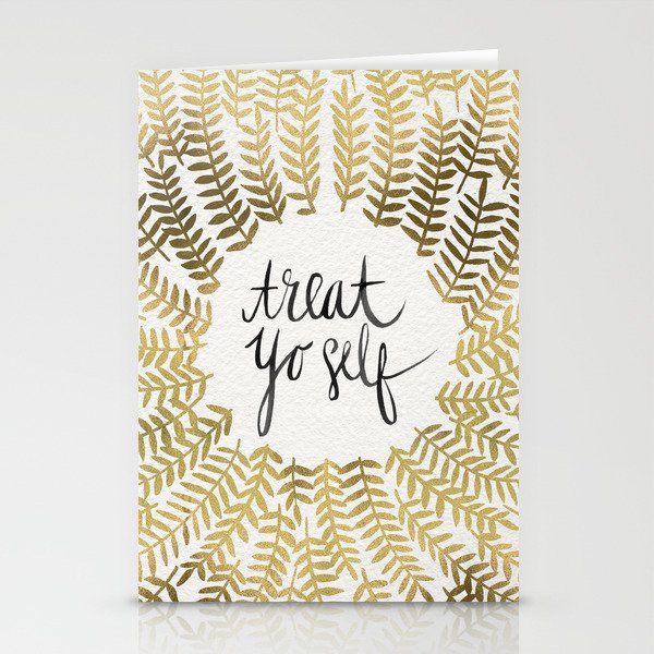 Treat Yo Self – Gold Stationery Cards