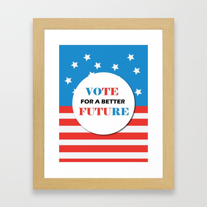 VOTE- vote for a better future Framed Art Print