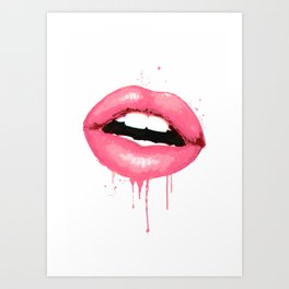 Watercolor Lips Art Prints Society6