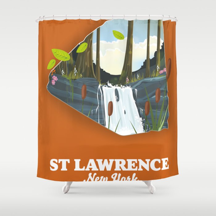 St Lawrence New York Travel poster Shower Curtain
