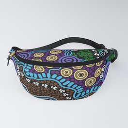 Authentic Aboriginal Art - Untitled (new) Fanny Pack