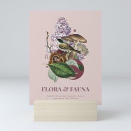 Flora and Fauna with Marsh Tit Mini Art Print