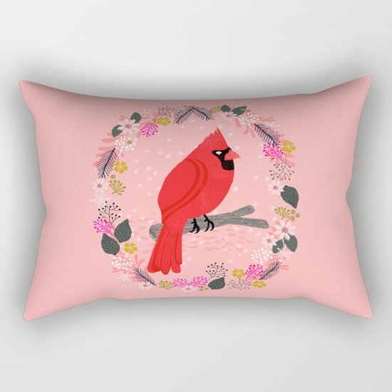 Northern Cardinal by Andrea Lauren Rectangular Pillow