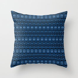 Dividers 07 in Blue over Black Throw Pillow