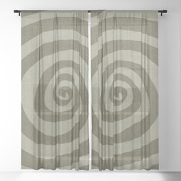 boho hypnosis - olive Sheer Curtain