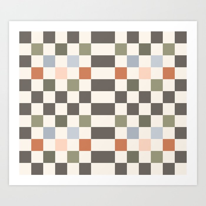 Fall Checkerboard Art Print