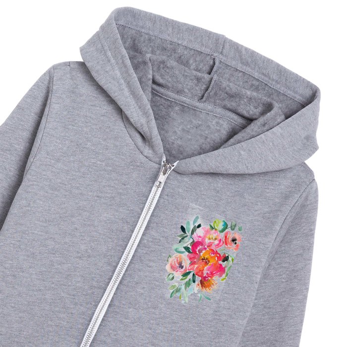 bouquet of peonies with anemones Kids Zip Hoodie