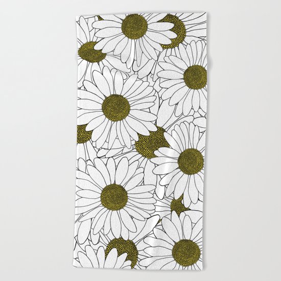 Daisy Yellow Beach Towel