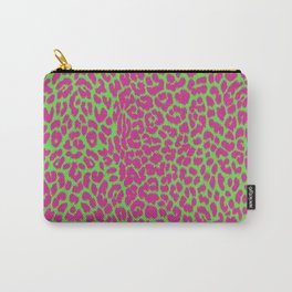 Pink green leopard print, pink cheetah print, animal print, punk rock, psychobilly, 70s Carry-All Pouch