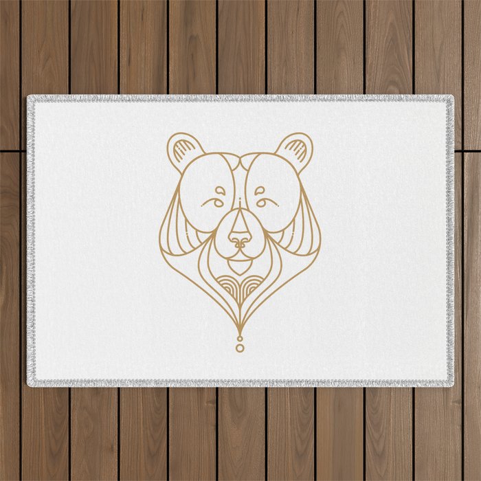 Gold Bear One Outdoor Rug