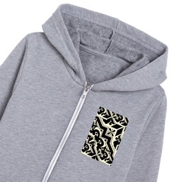 talavera mexican tile in black and white Kids Zip Hoodie