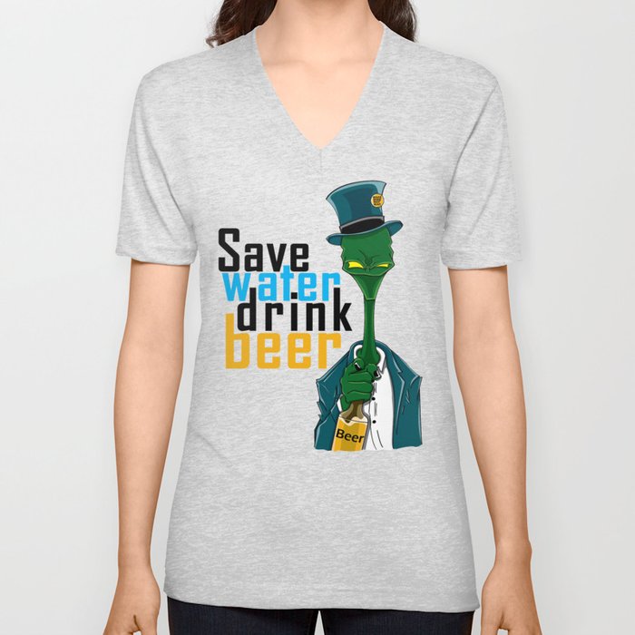 Save Water V Neck T Shirt
