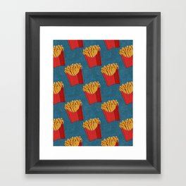 FAST FOOD / Fries - pattern Framed Art Print