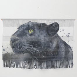 Black Panther Leopard Jaguar Watercolor Wall Hanging