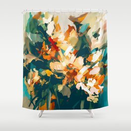 Abstract Floral Splashes Shower Curtain