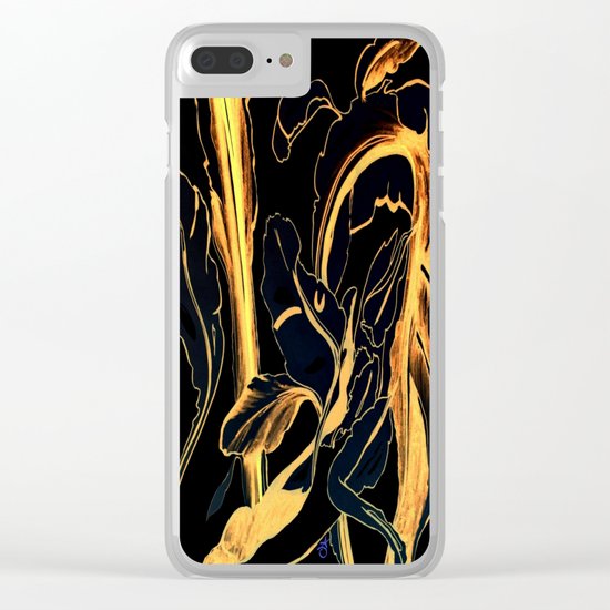 Plant in Blue Marker - Leaf of Life Miracle Leaf - Black and Gold Clear iPhone Case