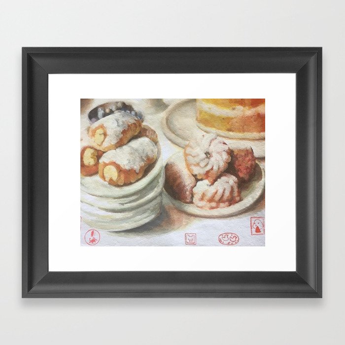 Blurry Pastries Framed Art Print