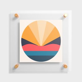 LightCover II - Colorful Sunset Retro Abstract Geometric Minimalistic Design Pattern Floating Acrylic Print