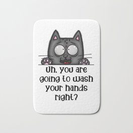 Cat Wash Your Hands Bath Mat