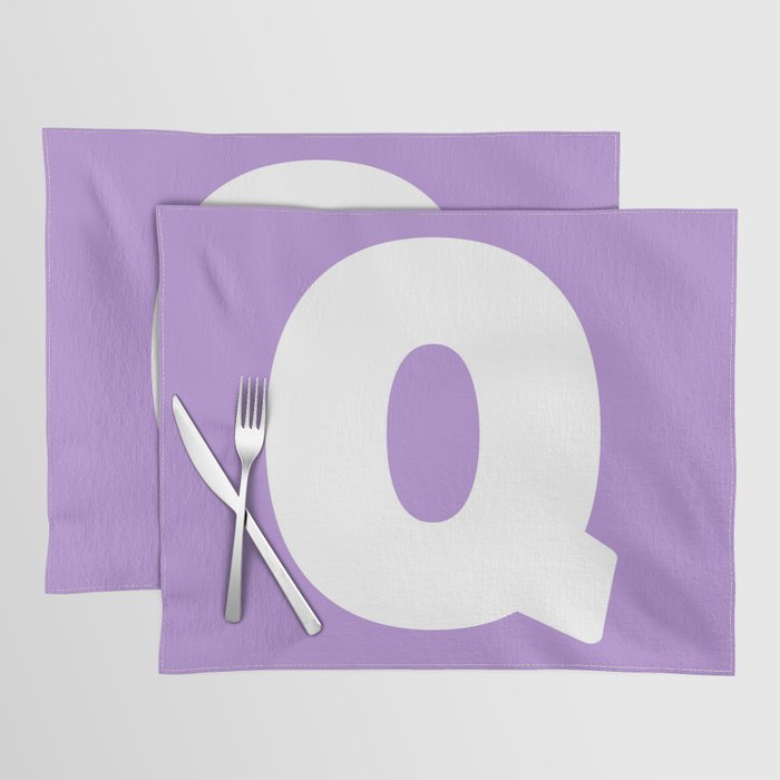 Q (White & Lavender Letter) Placemat