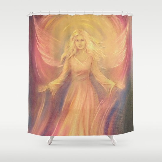 Angel Light Love Spiritual Painting Shower Curtain By